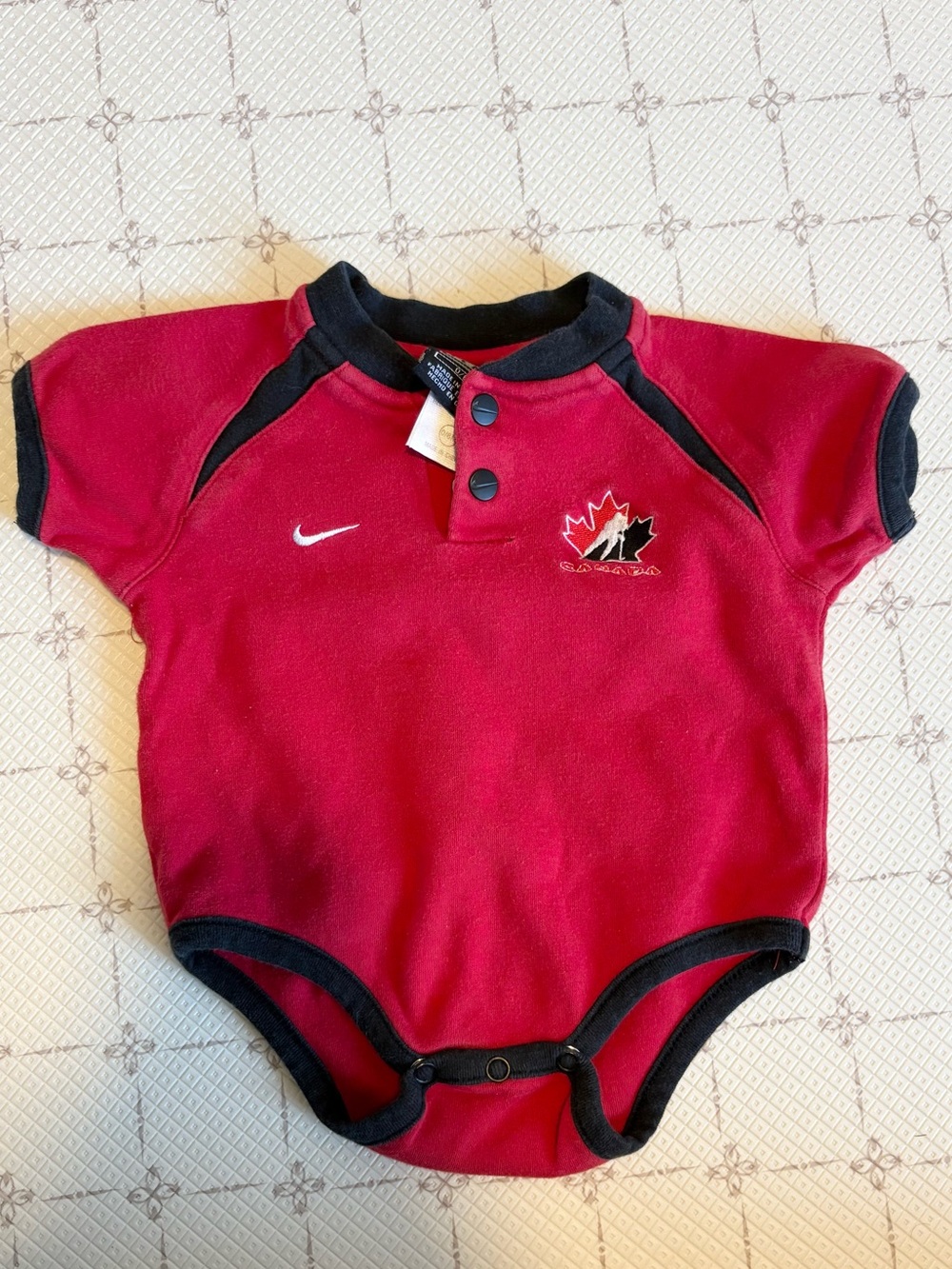 Vintage Nike Team Canada Hockey Raglan Style Onesie